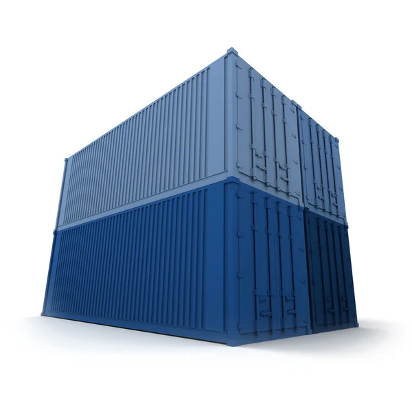 Голубые контейнеры — стоковое фото