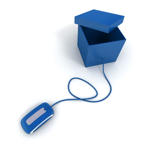 Paquete abierto azul en línea — Foto de Stock