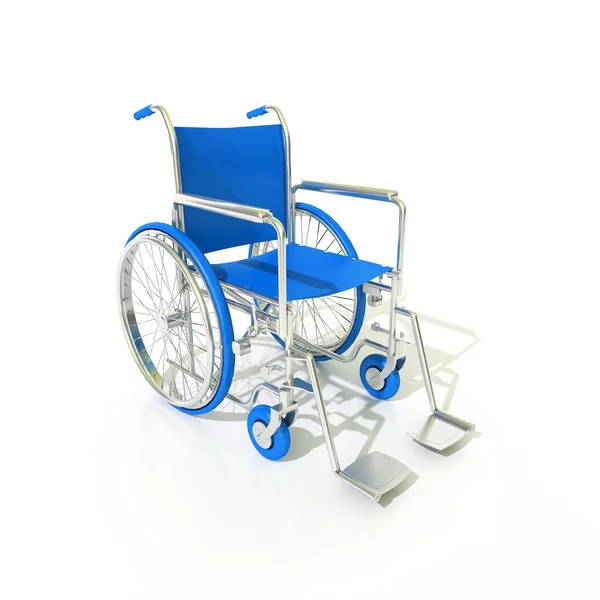 Niebieski wózek inwalidzki boczna — Zdjęcie stockowe