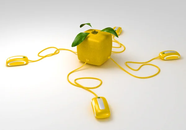 Kubieke citroen communicatie — Stockfoto