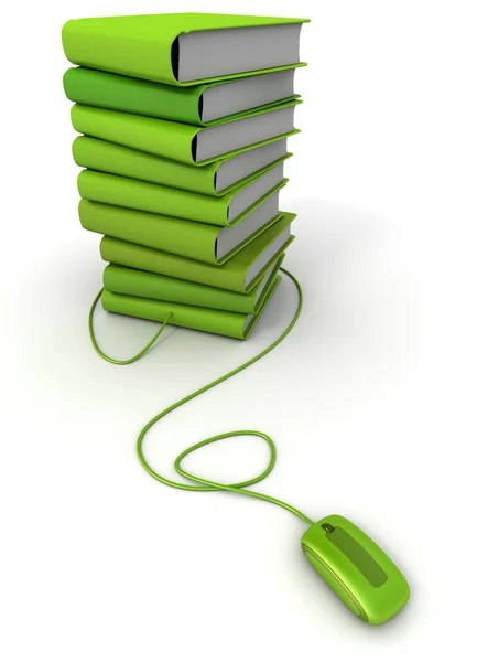 Livros electrónicos verdes — Fotografia de Stock