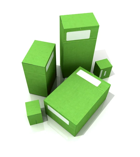 Zielone pakiety — Zdjęcie stockowe