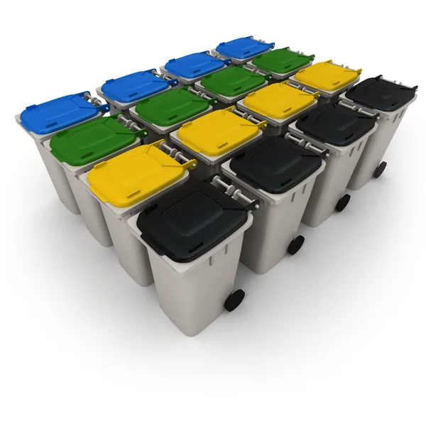 Group of recycling bins — Stock Photo, Image