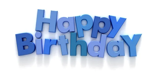Синими буквами поздравляем с днем рождения — стоковое фото