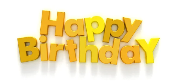 Happy Birthday in yellow letters — Stock Photo, Image