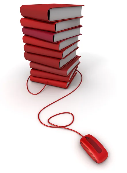 Röd e-böcker — Stockfoto