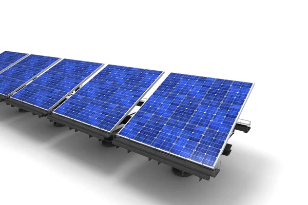 Fila di pannelli solari — Foto Stock