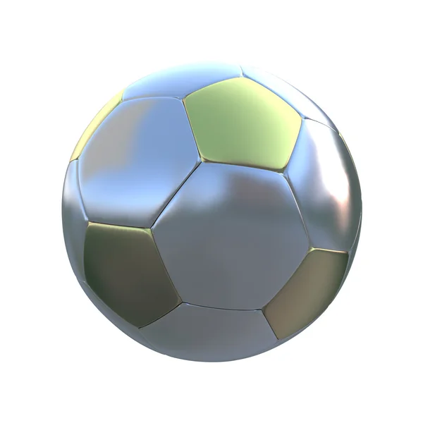 Срібний і золотий футбольний м'яч — стокове фото
