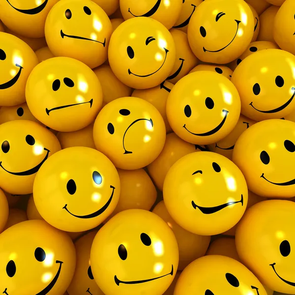 Smileys mit unterschiedlichen Ausdrücken — Stockfoto
