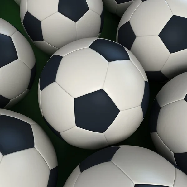 Composição de bolas de futebol — Fotografia de Stock