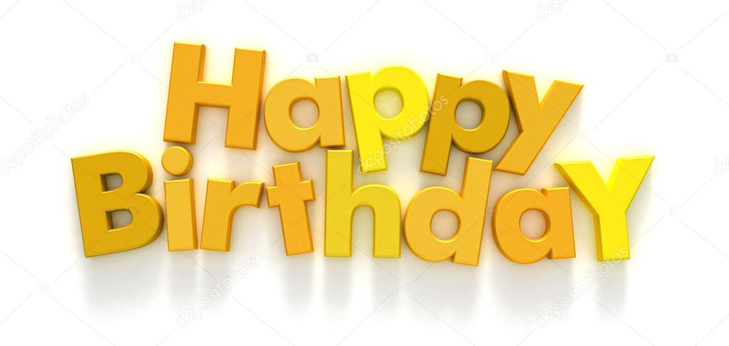 Happy Birthday in yellow letters Stock Photo by ©franckito 2316413