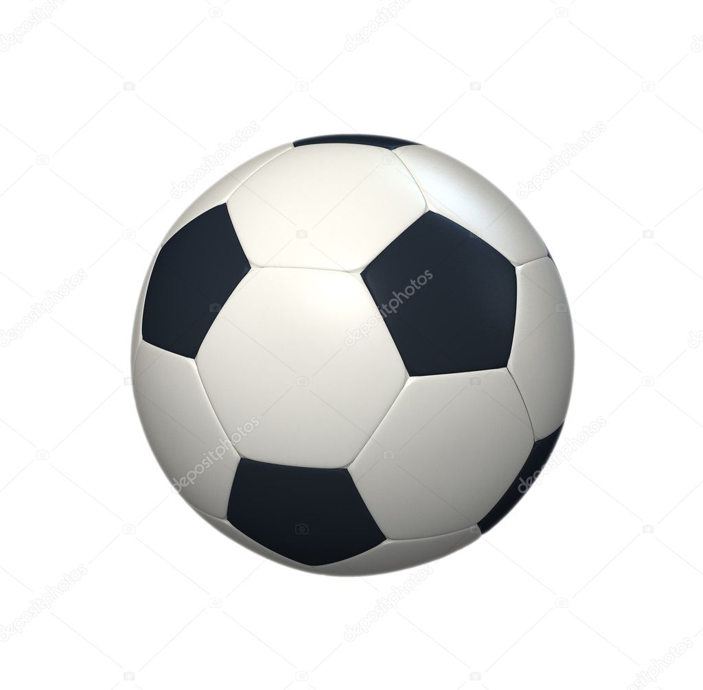 Soccer ball against white background