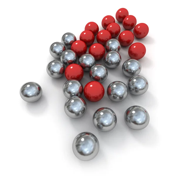 Red and silver marbles — Stock Photo, Image
