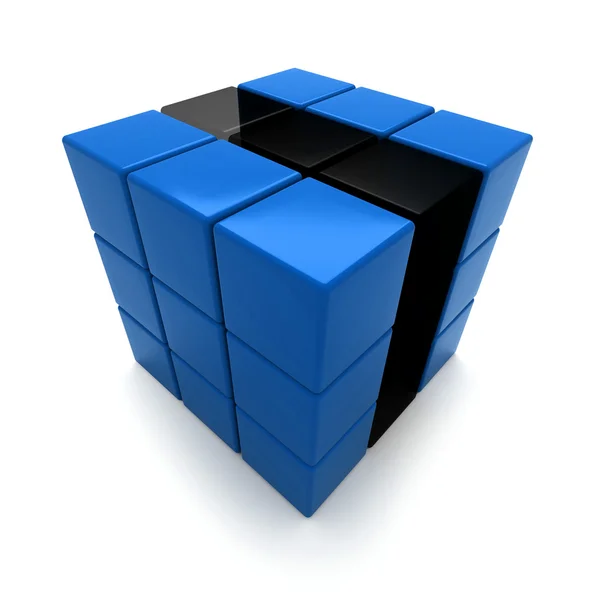 Kék és fekete kocka — Stock Fotó
