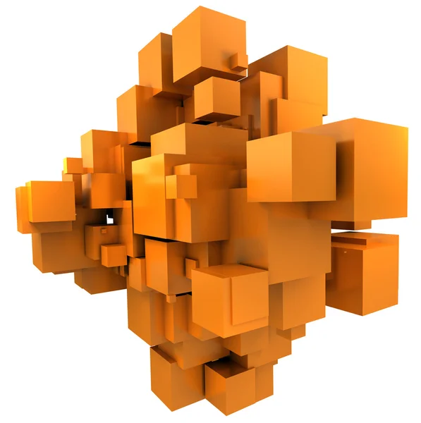 Arancione sfondo cubico — Foto Stock