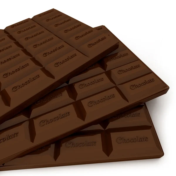 Крупный план на трех шоколадных таблетках — стоковое фото