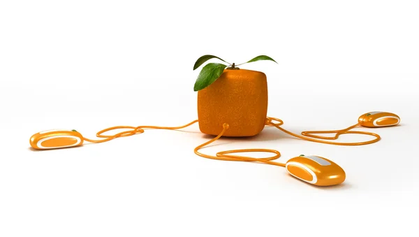 Кубическая оранжевая связь — стоковое фото