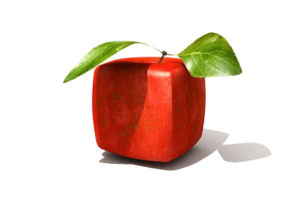 Cubic red apple — Stock Photo, Image