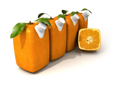 Four orange juices and a half clipart