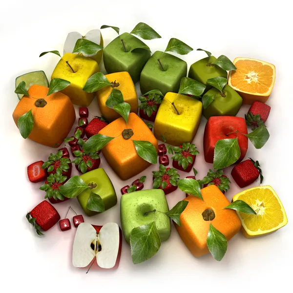 Färsk kubik frukt — Stockfoto