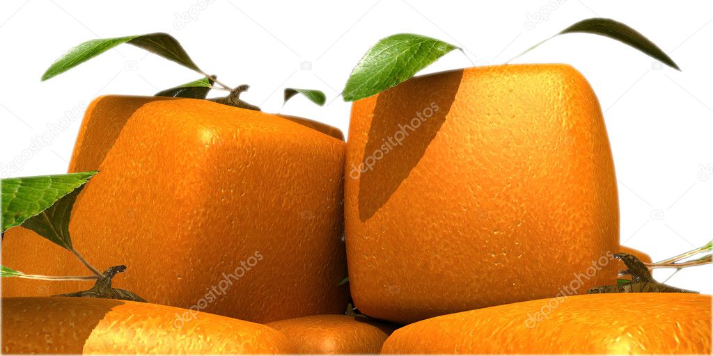 Futuristic oranges close-up