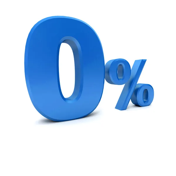 0% in blue — Stock Photo, Image