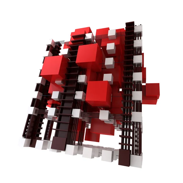 Estrutura abstrata em vermelho e branco — Fotografia de Stock