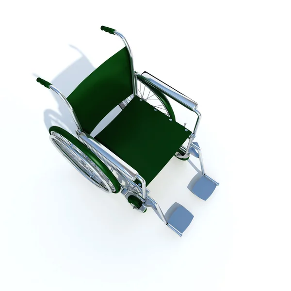 Aerial view of a green wheelchair — Stock Photo, Image