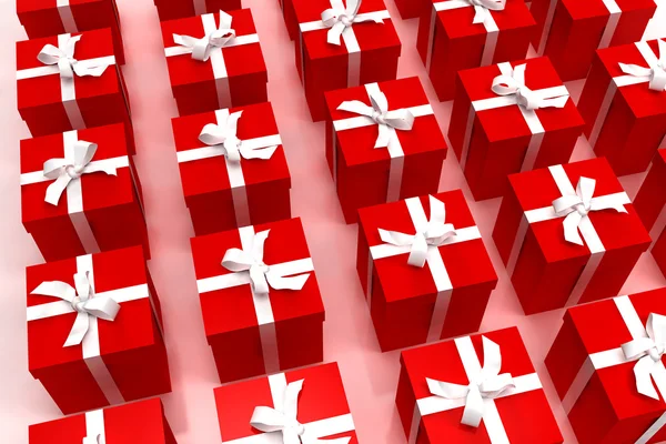 Background of red giftboxes — Stock Photo, Image
