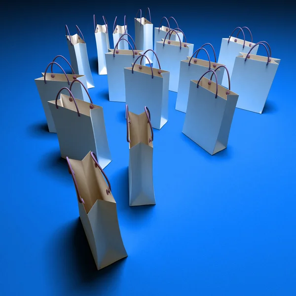 Grupo de compras azul — Fotografia de Stock