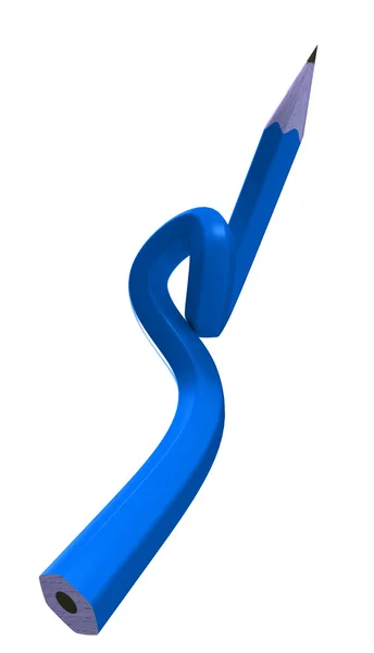 Blue twisted pencil — Stock Photo, Image
