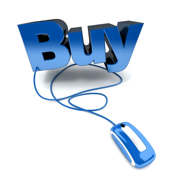 Acquista online in blu — Foto Stock