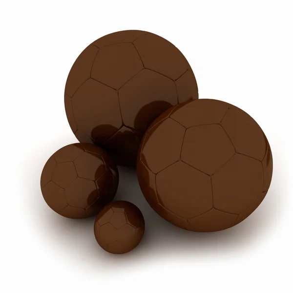 Bolas de futebol de chocolate — Fotografia de Stock