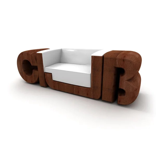 Klubsitz mit Holz — Stockfoto