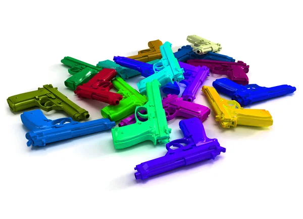Pistole colorate — Foto Stock