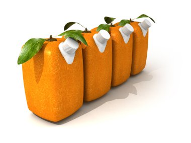 Four orange juices clipart