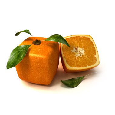 Fresh natural cubic orange clipart