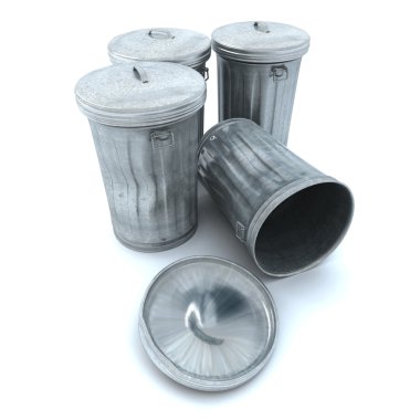 Garbage tins clipart