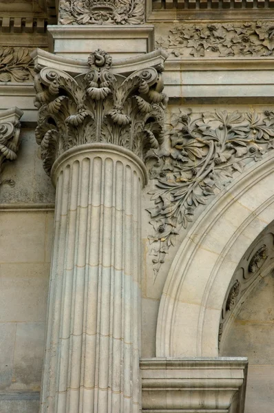 stock image Detail of a column capital in the Louvre