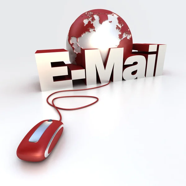 E-mail vermelho — Fotografia de Stock