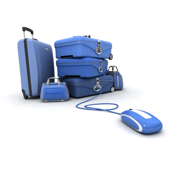 E-travel blau — Stockfoto