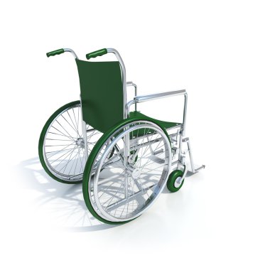 Yeşil tekerlekli sandalye