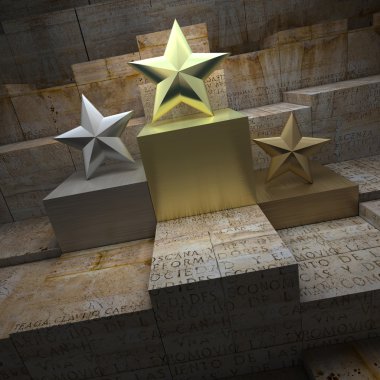 Historical star trophies clipart