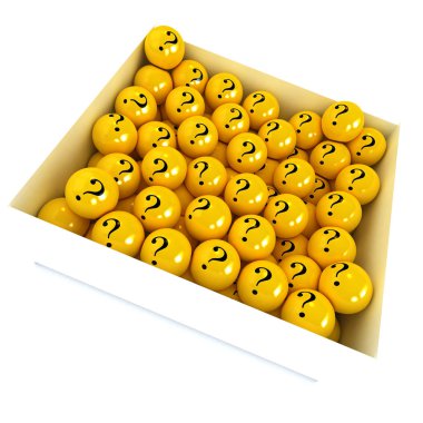 Mysterious yellow balls in a box clipart