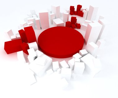 Red and white blocks clipart