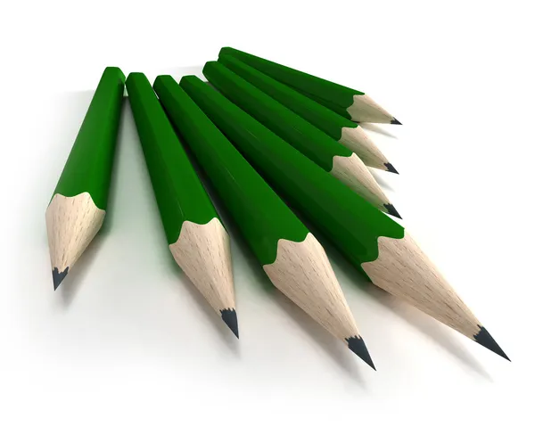 Yeşil kalemler — Stok fotoğraf