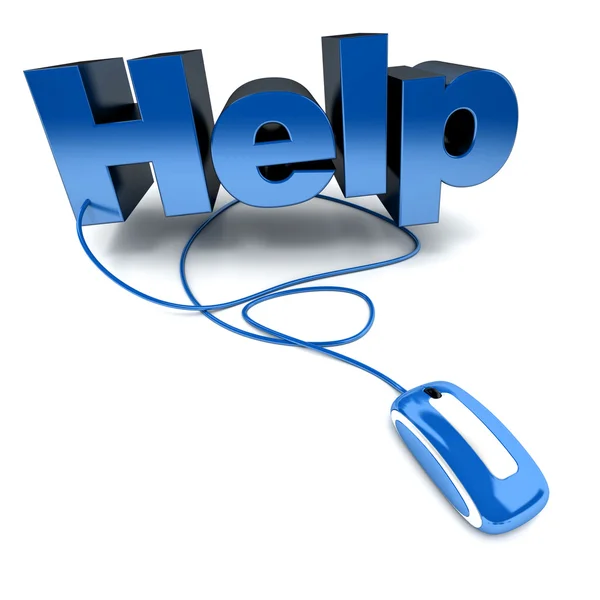 Ajuda on-line azul — Fotografia de Stock