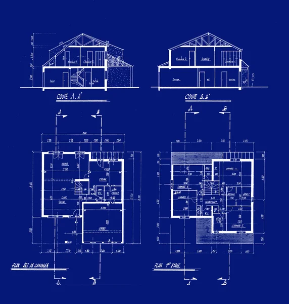 House blueprints — Stok fotoğraf