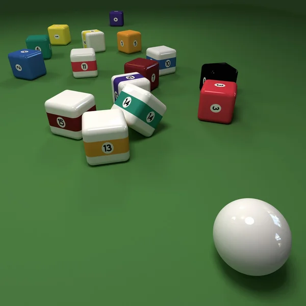 Imkansız kübik billiard oyunu — Stok fotoğraf