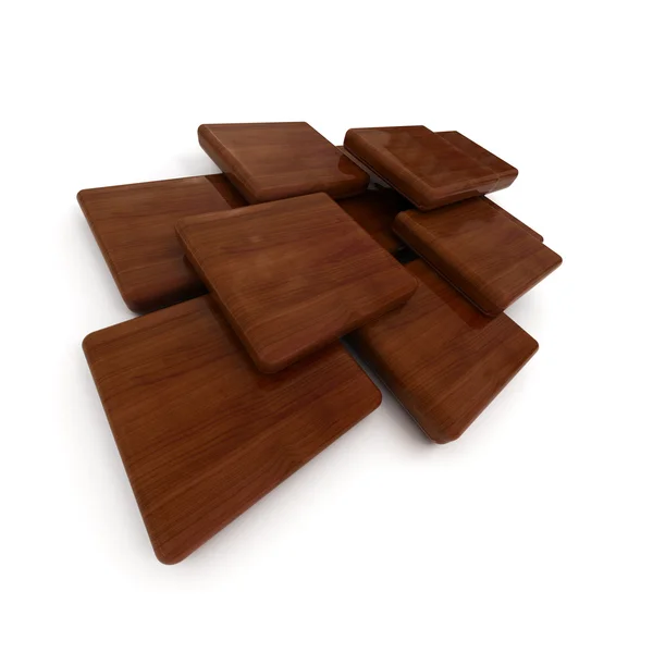 Mahogany wood blocks — Stok fotoğraf